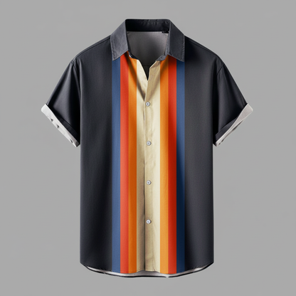 Retro Herren Polo Shirt | Kurzarmhemd mit Reißverschluss