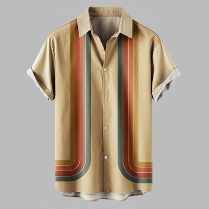 Retro Herren Polo Shirt | Kurzarmhemd mit Reißverschluss