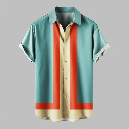 Retro Herren Polo Shirt | Kurzarmhemd mit Reißverschluss