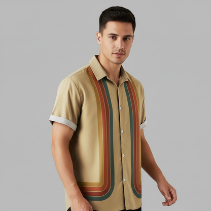 Retro Herren Polo Shirt | Kurzarmhemd mit Reißverschluss