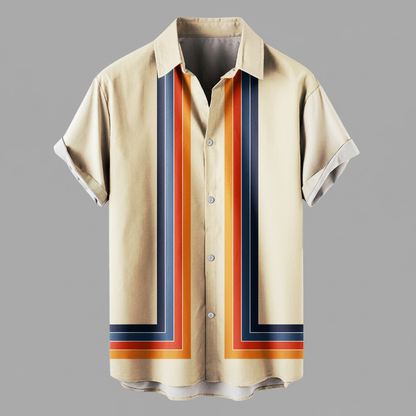 Retro Herren Polo Shirt | Kurzarmhemd mit Reißverschluss